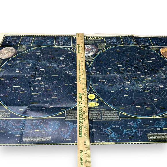 Vtg 1970 National Geographic Celestial Map of the Heavens Star Chart Poster - Picture 7 of 13